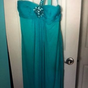 Caché teal/turquoise prom dress